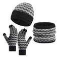 thumbnail image 2 of Aueoeo Winter Hats Scarf Gloves For Men Color Match Three Pack Scaves and Beanie Hat Themal Glove Set For Men Women, 2 of 3