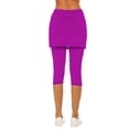 thumbnail image 4 of Horkkom Athletic Skirts Women Elastic Waist Capris Skirted Leggings Solid Color Stretch Yoga Pants Pink S, 4 of 6