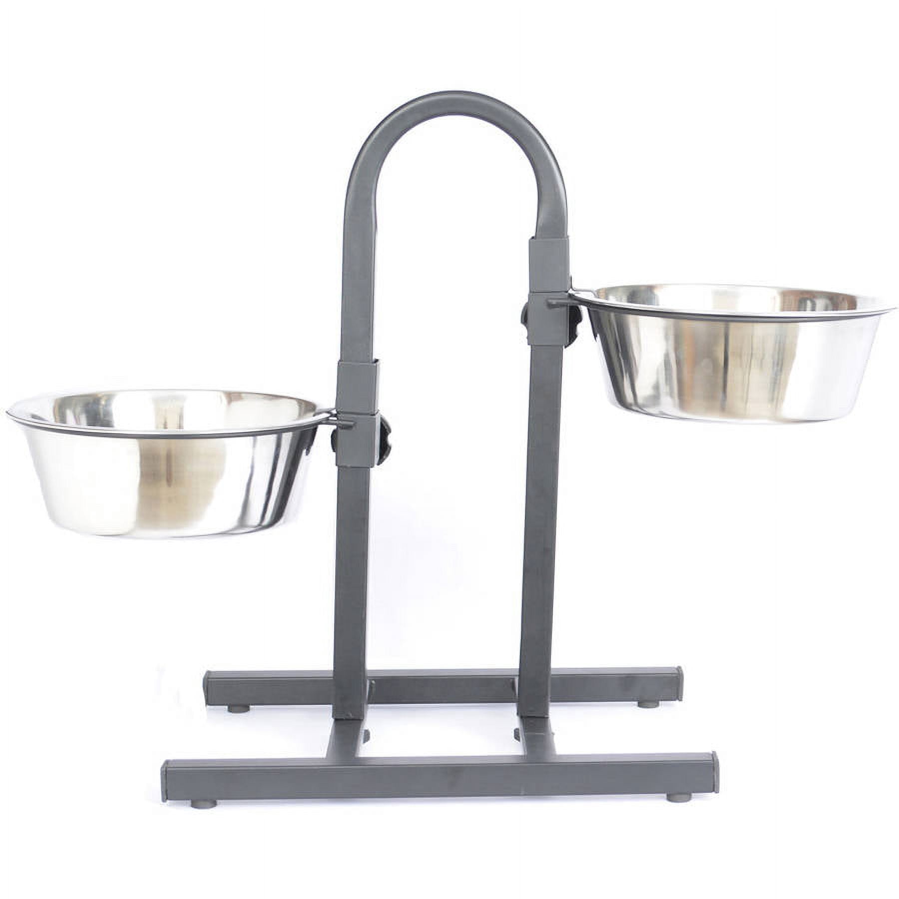 Iconic Pet  Stainless Steel Adjustable Pet Double Diner 20 cup