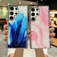 thumbnail image 2 of SaniMore for Samsung Galaxu S22 Ultra 6.8" 2022 Case, Shockproof TPU Bckplane Marble Pattern Stylish for Girls Women Plating Design Anti-drop Slim & Lightweight Anti-slip Bumper, Pattern-H, 2 of 5