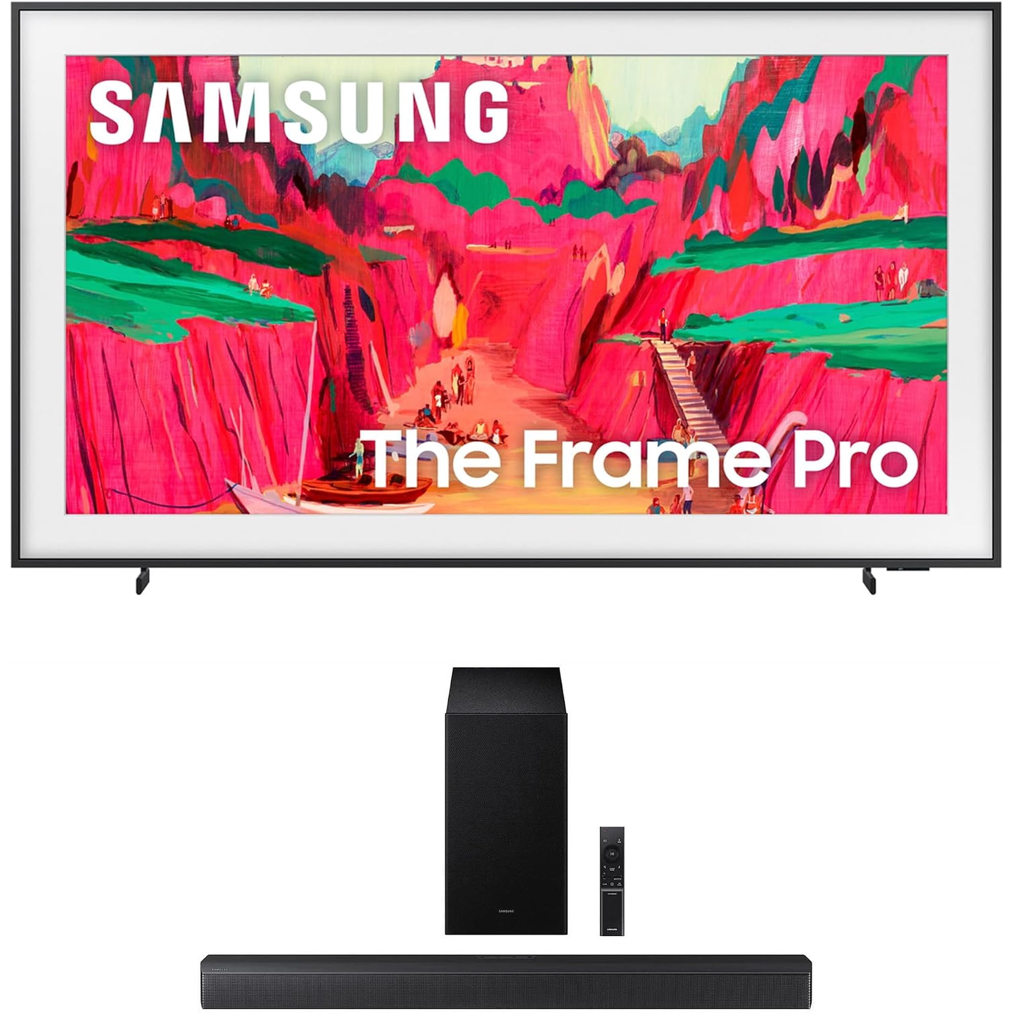 Samsung QN65LS03FWFXZA 65 Inch The Frame Wireless 4K Neo QLED TV with a Samsung HW-B630F B-Series Soundbar 3.1 Ch and Subwoofer with Dolby Audio (2025)