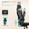 thumbnail image 5 of LANDOMIA Ergonomic Home Office Chair with Mesh Flap & Adjustable Backrest, Computer Chair with Lumbar Support & High Comfort, 5 of 10