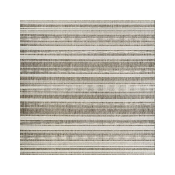 Couristan 7.5 ' x 7.50' Blue Striped Square Area Throw Rug