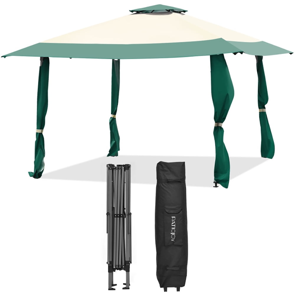 Aimee Lii 13 Feet x 13 Feet Pop Up Canopy Tent Instant Outdoor Folding Canopy Shelter, Backyard Canopy Gazebo, Green