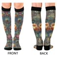 thumbnail image 4 of FORMRS Womens Knee High Socks Casual Long Thick Travel Daily Wear, 1 Pair, Abstract Water Lilies Pattern, 4 of 6