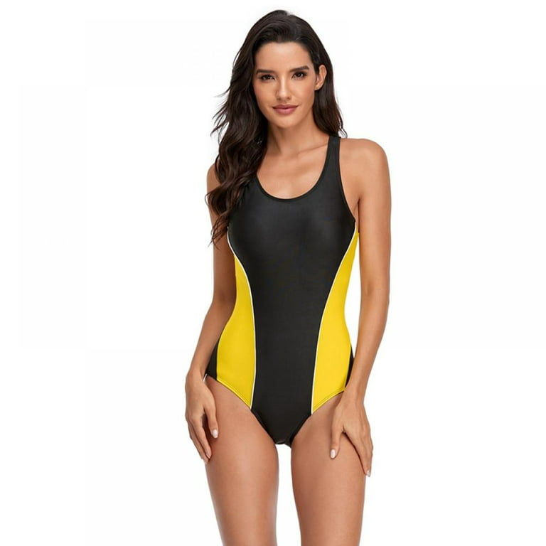 Summark Chlorine Resistance Athletic One Piece Swimsuits for Women UPF 50+  Sports Bathing Suits 