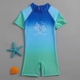 thumbnail image 3 of Baby Boy Rash Guard Short Sleeve Hawaiian Print Boys One-Piece Swimsuit Sun Protection 6-12 Months Swimsuit Boy, 3 of 7