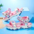 thumbnail image 3 of Ticikt Kids EVA Sport Sandals, Lightweight Adjustable Strap Outdoor Beach Shoes, Girls Color Block Princess Style Summer Sandals, 3 of 7