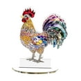 thumbnail image 2 of Placa de escritorio acrílica con decoración de pollo colorido 2D, decoración navideña creativa para oficina, entrada, armario, dormitorio, mesa y Estilo A, 2 of 7