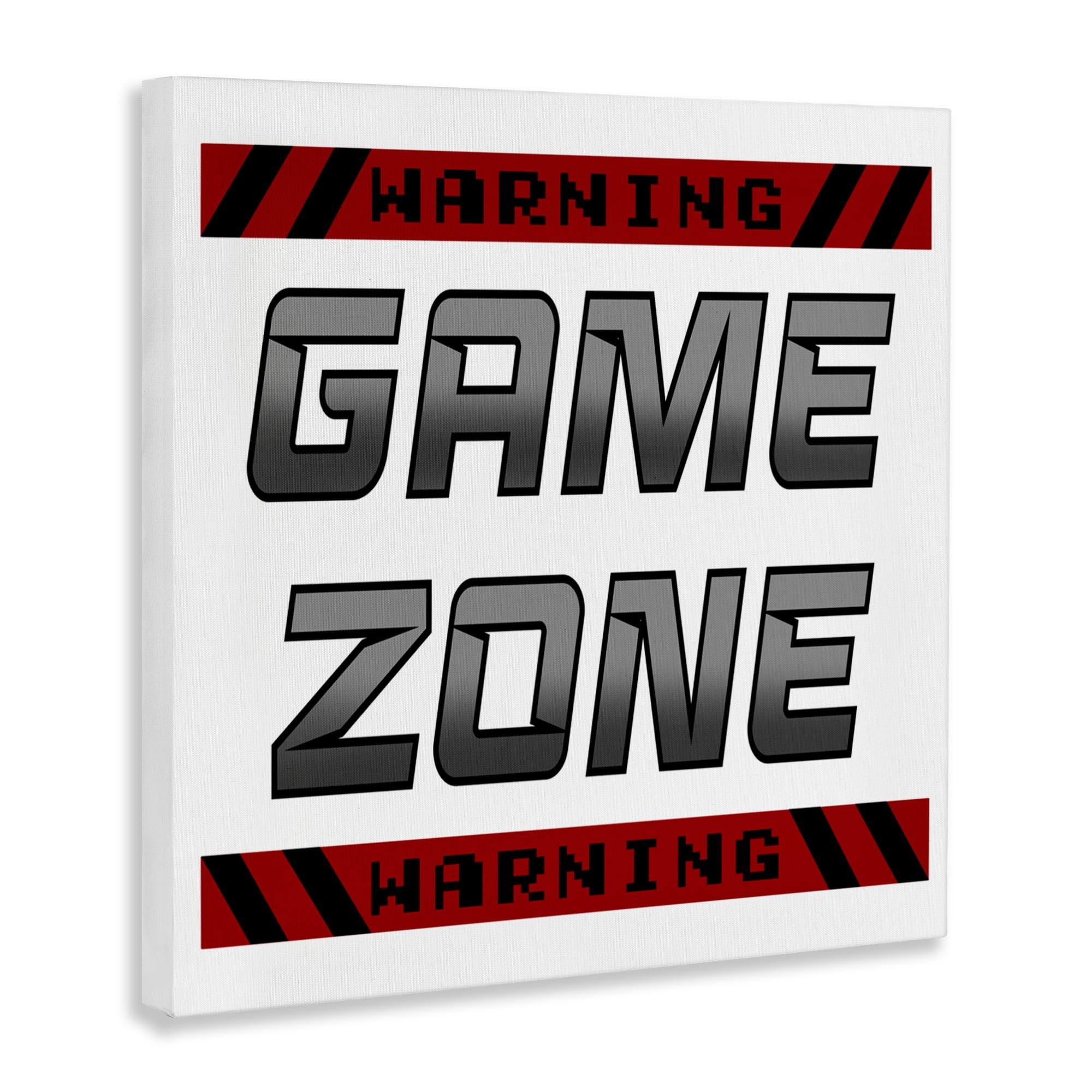 Stupell Industries Game Zone Warning Canvas Wall Art, design by Marcus Prime