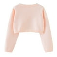 thumbnail image 7 of Odeerbi Toddler Girls Bolero Cardigan Cropped Shrugs Knit Cover Up Kids Baby Fashion Cute Solid Color Long Sleeve Thin Style Button Cardigan Sweater Toddler Clothes Pink, 7 of 7