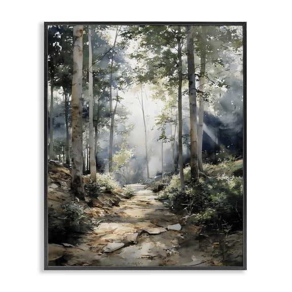 Stupell Industries Farmhouse Through The Woods Pathway Black Framed Giclee Art, 11 x 14, by Franklyn Gregory
