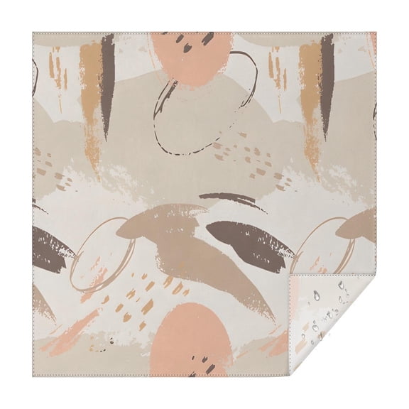 Brown Boho Abstract Pattern Square Tablecloth,Waterproof Square Table Cover,Wipeable Spillproof Washable Table Cover for Home Kitchen Party Decor 42"X42"(107x107cm)