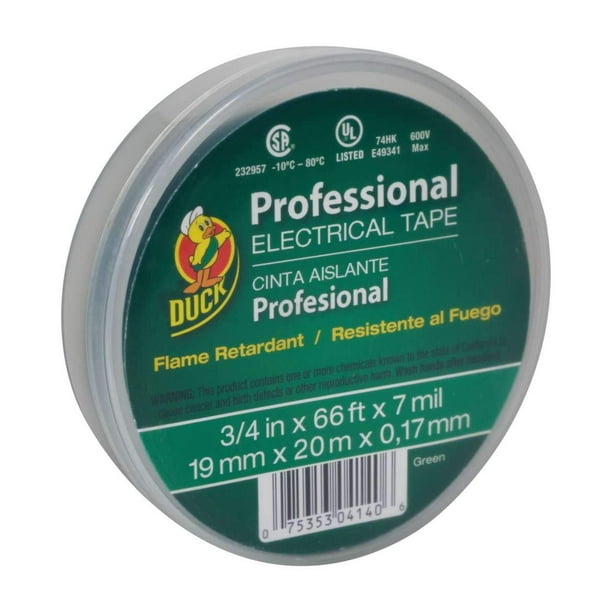 Cinta aislante Duck 19 mm x 20 m 7 mil verde 600 V