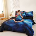 thumbnail image 4 of Manfei Glowing Stars 7 Pieces Full Size Bedding Sets,Celestial Colorful Nebula Full Size Bed in a Bag,Black Reversible, 4 of 7