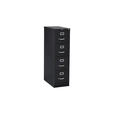 Staples 4 Drawer Vertical File Cabinet Metal Black Letter Size 26.5 D 495795