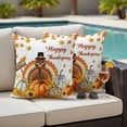 thumbnail image 4 of Turkey Outdoor Waterproof Pillow Covers, Thanksgiving Fall Pumpkin Maple Leaf Autumn Decorative Square Throw Pillowcase Sofa Cushion Sham for Patio/Couch/Chair, 18"x18" 2 Pack, 4 of 8