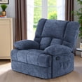 thumbnail image 3 of MAYEERTY Blue Oversized Rocking Recliner Sofa for Adults, Chenille, Ergonomic, Perfect for Living Room, 3 of 7