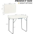 thumbnail image 3 of QueipA 2.3ft Portable Folding Camping Table, Outdoor Waterproof Picnic Table, Aluminum Lightweight Suitcase Foldable Table for Picnic BBQ Beach Dining, 3 of 16