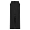 thumbnail image 5 of BLVB Wide Leg Pants for Women Tie High Waisted Straight Leg Pants Solid Color Casual Loose Lounge Trousers with Pockets, 5 of 6