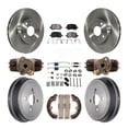 thumbnail image 1 of Transit Auto Front Rear Disc Brake Rotors Ceramic Pads and Drum Kit (9Pc) for Car Toyota Corolla Non-ABS K8T-102601, 1 of 11