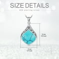 thumbnail image 6 of WINNICACA Teardrop Necklace 926 Sterling Silver Vintage Turquoise Gemstone Pendant Jewelry Birthday Valentines Day Gifts for Women Mom, 6 of 8