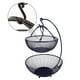 thumbnail image 4 of Cesta de fruta de hierro de 1 pieza, lavabo de fruta de doble capa, decoración de tipo europeo (negro), 4 of 6