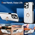 thumbnail image 4 of for iPhone 14 Pro Max Case Stand, Kickstand Mental Ring Elegant Luxury Leather for iPhone 14 Pro Max Case, Full Body Protection iPhone 14 Pro Max Case for Girls Women -White, 4 of 14