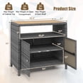 thumbnail image 4 of Topbuy Outdoor Rattan Storage Cabinet Patio Sideboard Buffet Cabinet with Acacia Wood Countertop Grey, 4 of 9