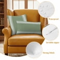 thumbnail image 4 of Dark Sage Green Outdoor Pillow Covers, Waterproof Decorative Throw Pillowcases Set of 2, Farmhouse Sage Green White Striped Couch Cushion Cases with Zipper for Outside Patio Garden Sofa 18"x18", 4 of 9