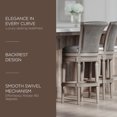 thumbnail image 2 of Maven Lane Pullman Bar Stool in Reclaimed Oak Finish w/Ronan Stone Vegan Leather, 2 of 6
