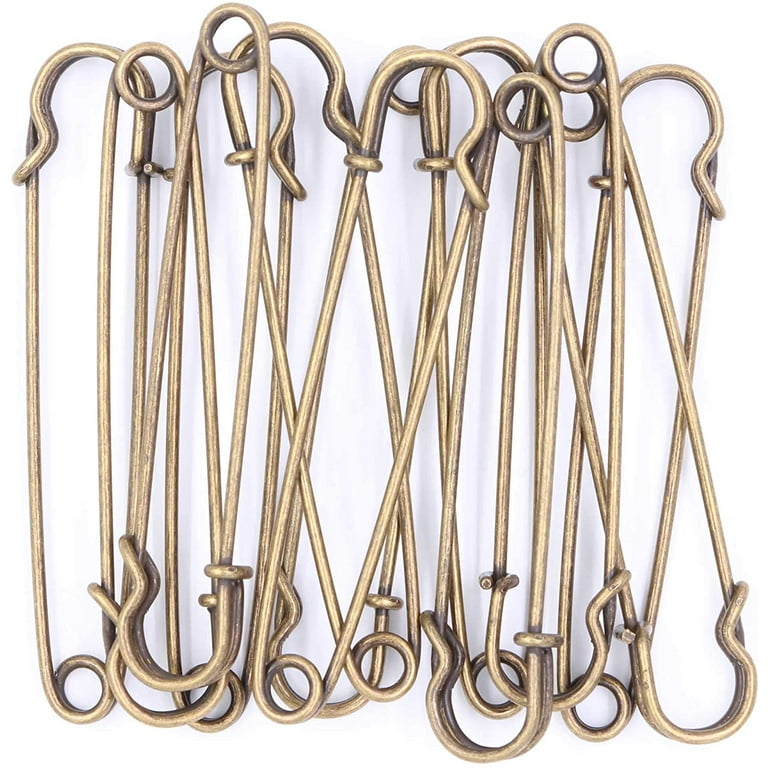 30PCS 4 and 3 Heavy Duty Safety Pins Stainless Steel Spring Lock