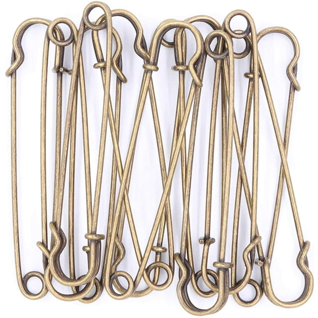 Safety Pins Large Heavy Duty Safety Pin - 15pcs Blanket Pins 3/4 Inch Stainless Steel Wire Safety Pin Extra Strong & Sturdy Bulk Pins for Blankets, Skirts, Crafts, Kilts (15pcs) Levamdar DCF331-1