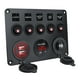 thumbnail image 5 of Panel de Interruptor de 5 Entradas, Panel de Interruptor de Palanca Dual USB 4.2A, Voltímetro Digital para Remolque, Yate, RV, Coche Automo luz roja, 5 of 8
