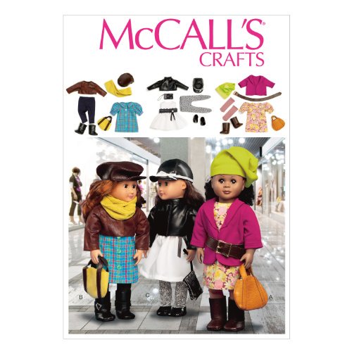 McCall Pattern Company M6804 Clothes and Accessories for 18-Inch Doll Sewing Template, One Size Only