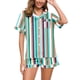 thumbnail image 1 of MKLEKYY conjunto de Pijama Deportivo Corto de 2 Piezas para Mujer, Pijama para Mujer con Estampado Floral de Tigre, Camisa de Manga Corta con Botones y Pantalones Cortos, conjunto de Pijama, 1 of 4