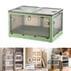 thumbnail image 2 of Caja de almacenamiento mayimx plegable con tapa y ruedas organizador de armario apilable transparente Verde, 2 of 9