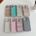 thumbnail image 2 of imple Woven Pattern Phone case, Available in Colour Blocking and Solid Colours, Stylish case for iPhone 15 14 13 12 11 Pro Max X XS XR 7 8 Phone Case (P2,iPhone 14 Pro Max), 2 of 8