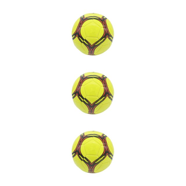 Transemion Ballon de Soccer Durable en PVC Format Officiel - Grand Éventail d'Applications Entraînement et Non Facilement Abîmé Plus Récent Ballon de Soccer Jaune type 5 Ensemble de 3