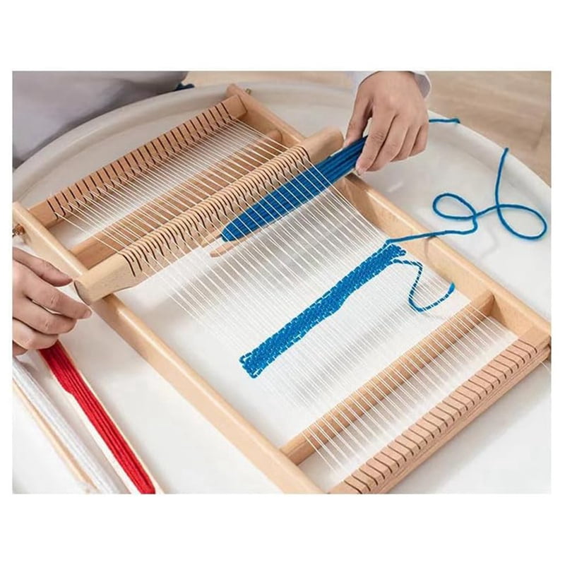 Weaving- Kit, 15.6 Inch H X 9.85 Inch W Wooden Tapestry Looms, DIY Hand-Knitting Weaving Machine