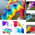 thumbnail image 7 of Belly Dance Fan Silk Fan Colored Dance Cloth Long Folding Prop For Performance Stage Practice, 7 of 7