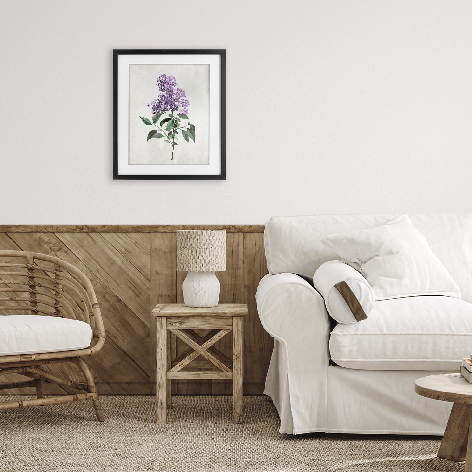 Stupell Industries Lilac Herb Blossoms Black Framed Print Under Glass, design by Kim Allen