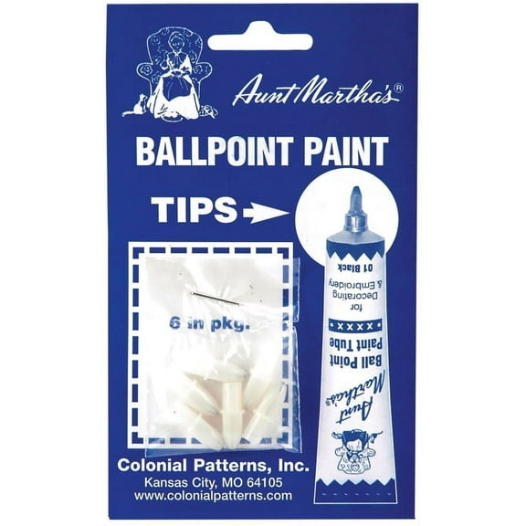 Aunt Martha's Ballpoint Paint Tube Replacement Tips 6/Pkg-