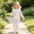 thumbnail image 6 of NIEWTR Kids Sweatsuit Set Girls Toddler Baby Girl Fall Winter Long Sleeve Crewneck Shirt with Elastic Waist Pajama Set Daily Wear Comfy Loungewear Soft for 3T 4T(A-White,18-24 Months), 6 of 9