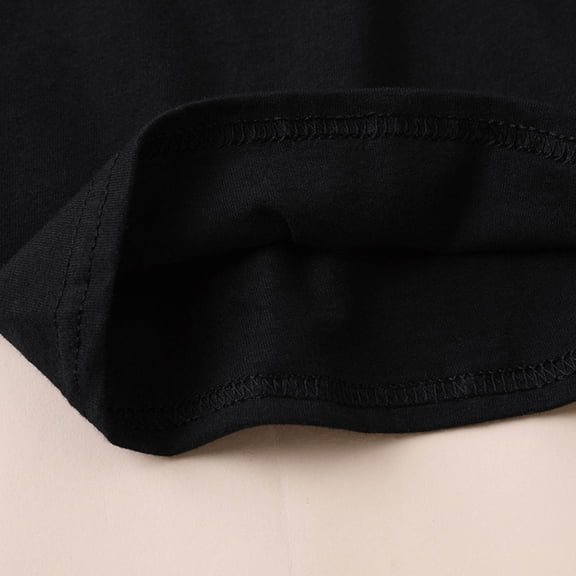 Vedolay Tshirts For Girl Girls Short Cap Sleeve Shirts Back Tunic Tops for Pleated Crewneck Blouse,Black 1-2 Years