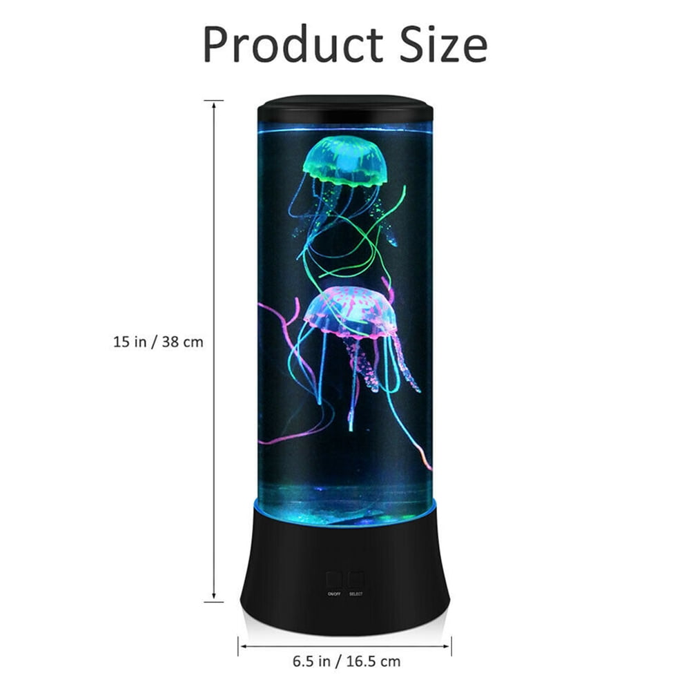 EDIER 15" Jellyfish Lamp, LED Fantasy Jelly Fish Light, 7 Color Setting Jellyfish Tank Table Lamp