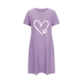 thumbnail image 4 of Royisotas Summer Nightgowns for Women Plus Size Pajamas Purple ShortSleeve CrewNeck Womens Nightshirt, 4 of 4