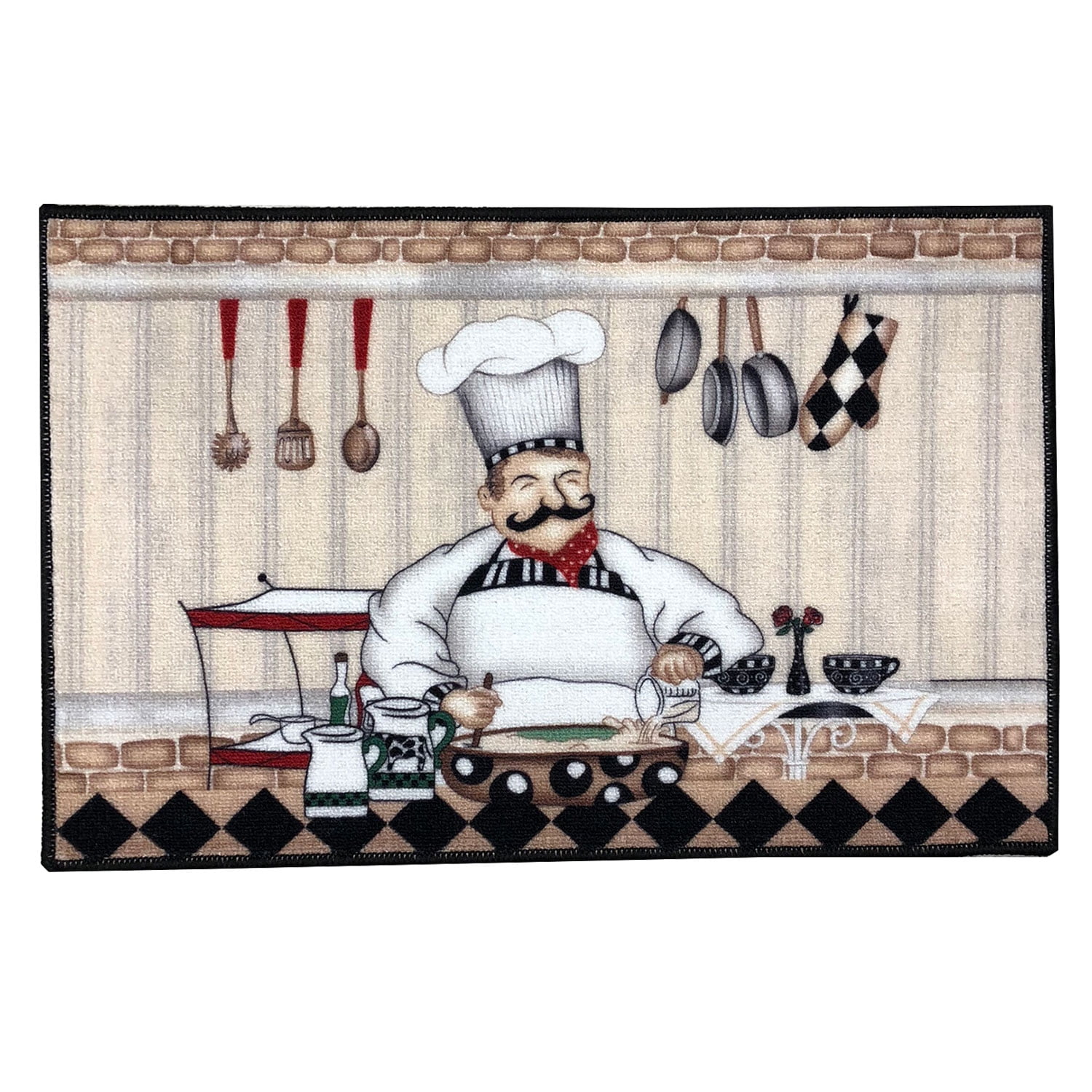 Kitchen Collection The Chef Kitchen Rug, Multi, 18x28 Inches