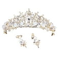 thumbnail image 3 of Tiara Crown for Wedding and Party Jeweled Costume, Hair Accessories , Tiaras Princess Crown ,for Bridal, for Halloween Prom Party Style B and earrings, 3 of 9