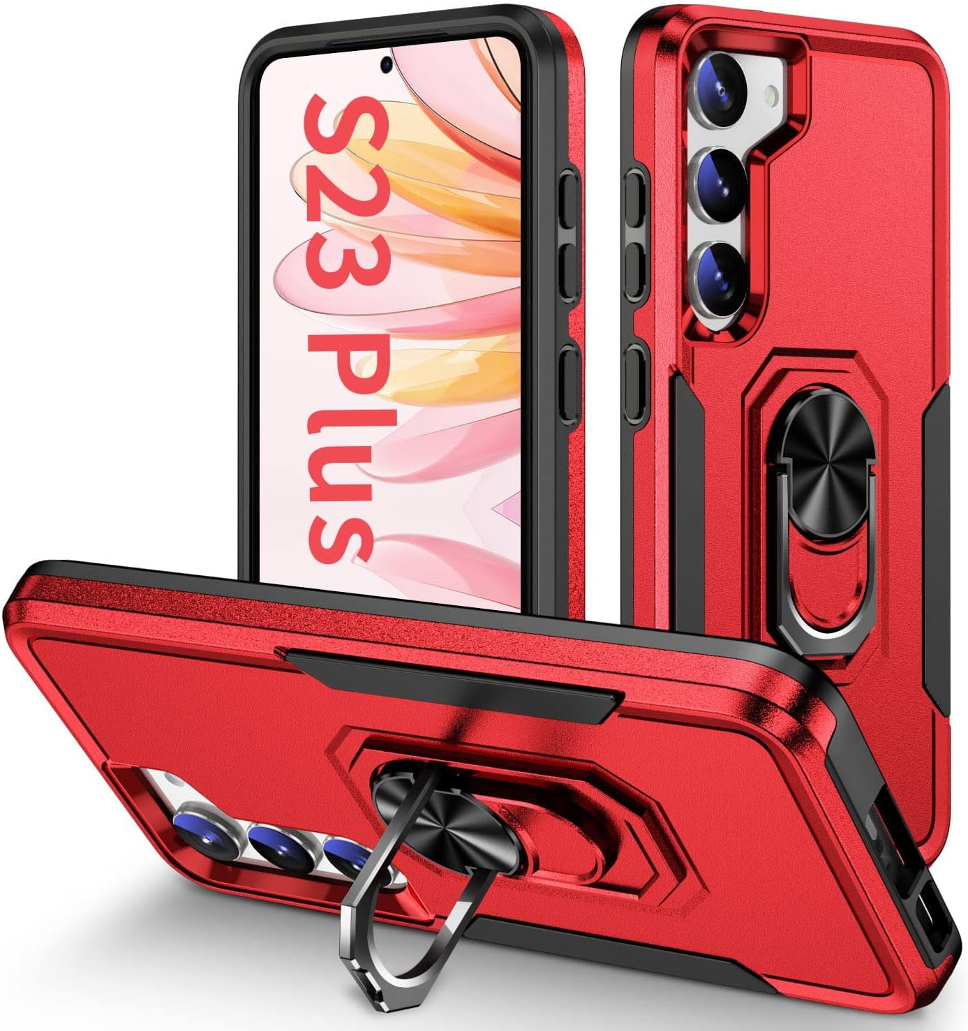 for Samsung Galaxy S23 Plus Case with Ring, [Military Drop